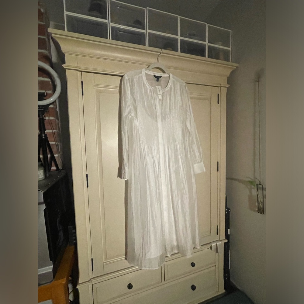Banana Republic Long Sleeve Tunic Linen Dress